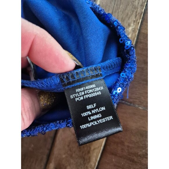 Crystal Doll Sparkly Blue Sequin Mini Dress size L - Picture 3 of 6